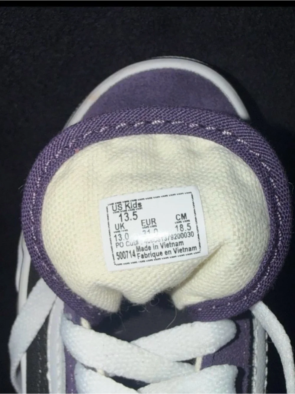 VANS OLD SKOOL Kids Purple & Black Skate Sneakers with White Stripe